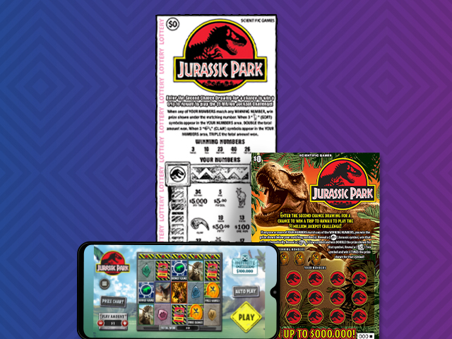 JURASSIC WORLD-inspired scratch games are roaring this summer, with sales up to 161% higher than other games in market. All part of our omnichannel suite of products that meet players where they are. 