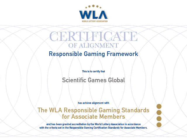 Scientific Games has once again achieved the World Lottery Association’s certification as a Responsible Gaming Supplier across our global operations and technology.